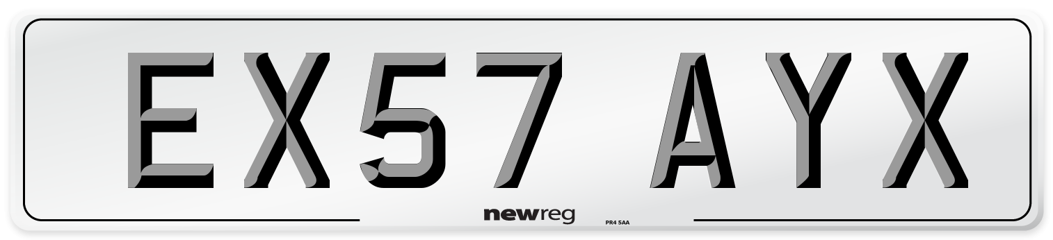 EX57 AYX Number Plate from New Reg